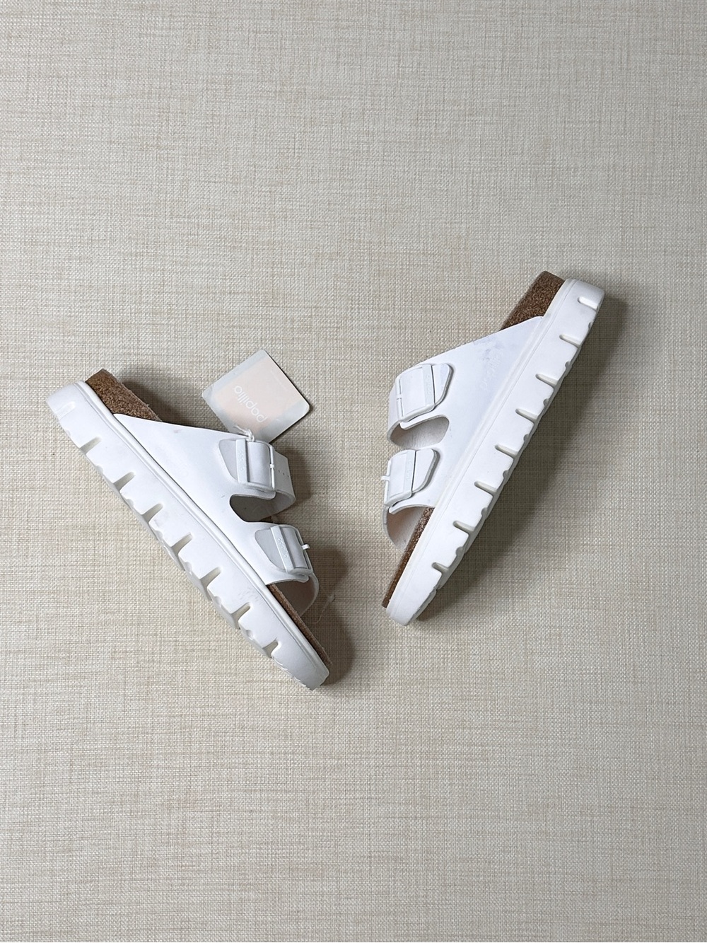 Free People x  Papillio Birkenstock Arizona Chunky Sandals White Narrow